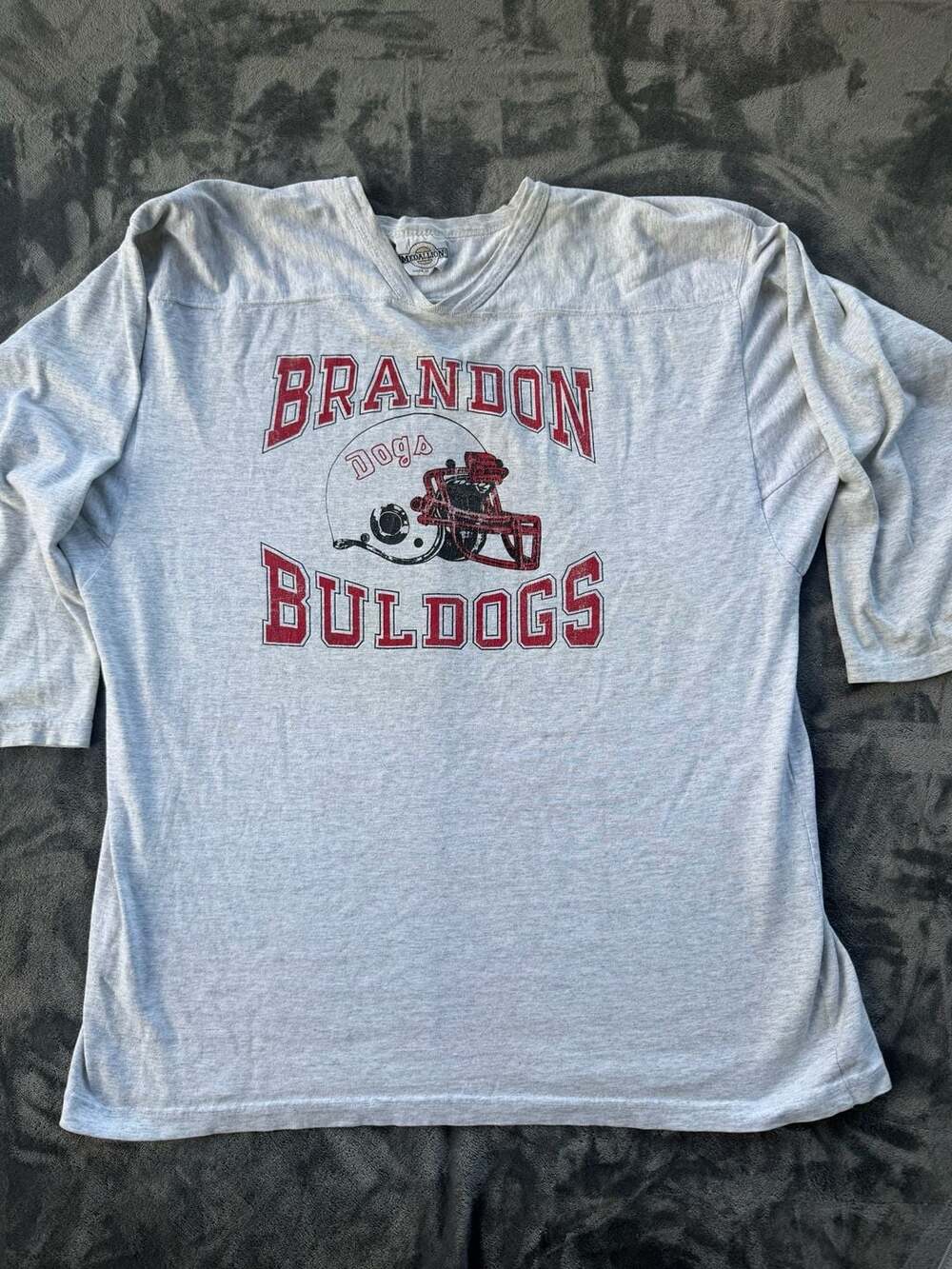 Vintage Medallion Brandon Bulldogs Football Jersey Shirt Size XL